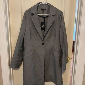 Adrianna Papell Black and White Houndstooth Coat